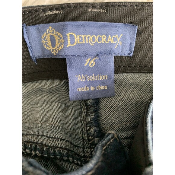 Democracy High Rise Jeans Women’s Size 16 Indigo Blue Skinny Ab Solution Stretch - Picture 6 of 11